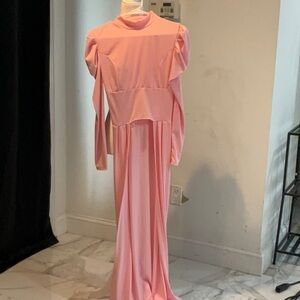 Fashion Nova Pink Puff Sleeve Gown for Weddings